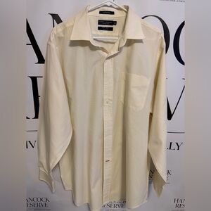 Daniel Cremieux Ivory Dress Shirt Men’s 17.5 34 Classic Fit 100% Cotton